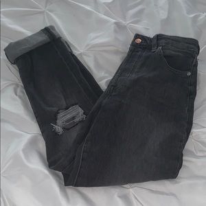 Black High Rise Mom Jeans